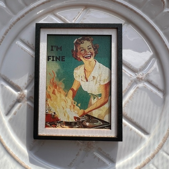 Other - I’m Fine Funny Fridge Magnet Retro Kitchen Humor Vintage Style Decor